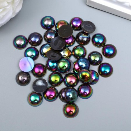 Decor for creativity Plastic "Half -Pesterpower Black holography" set 40 pcs 1.4x1.4x0.4 cm-1