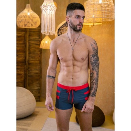 Male bathing panties Alohamare, size 48, gray color, red color-1