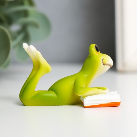 Souvenir Polystone "The Frog reads the book" 3x2x4.8 cm-2