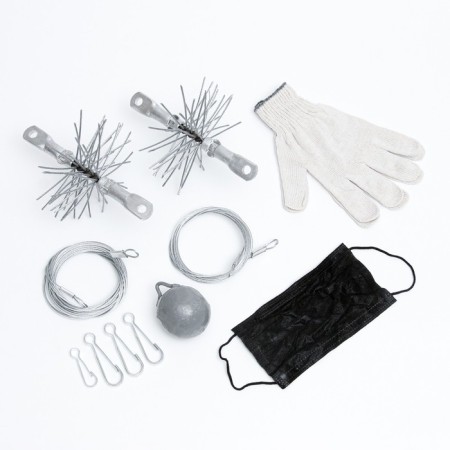 Set "Fun tube cleaning" for mechanical purification of chimneys, d = 130 mm, ruff metal