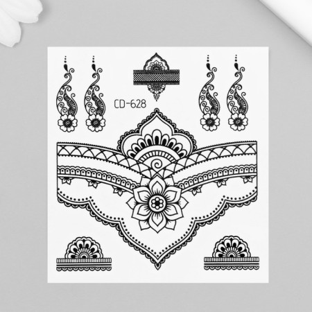 Tattoo on the body black "openwork patterns" 8x7.5 cm