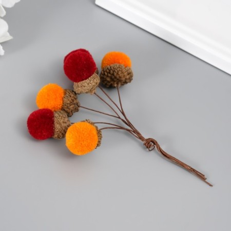 Flowers for decorating "clap" orange-burgundy 1 bouquet = 6 branches d = 2 cm 11 cm-1