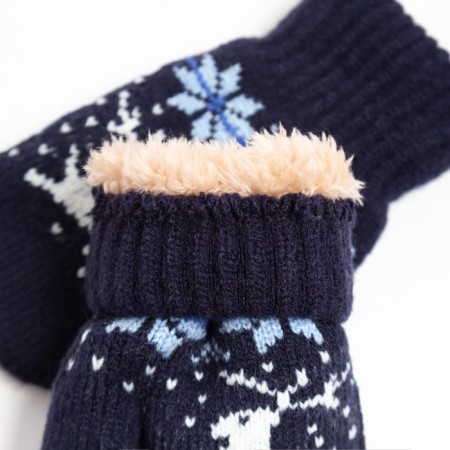 Baby mittens, dark blue color, size 14 (4-6 years)-2