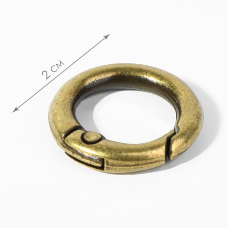 Karabin ring, d = 13/20 mm, thickness - 3.5 mm, 5 pcs, bronze color-1