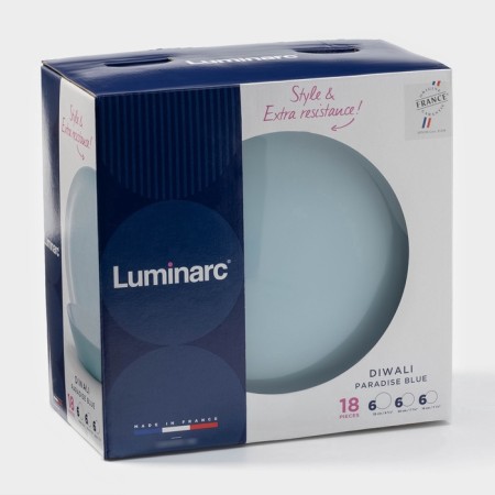 Table Luminarc Diwali Paradise Blue Service, 18 objects, glass ceramic, blue-5