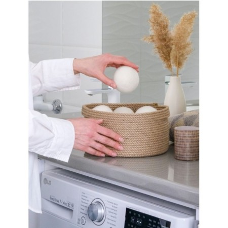 Balls for washing and drying linen, set 6 pcs, natural wool-8