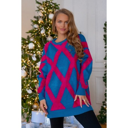 Female jumper, size 42-48, blue color, red