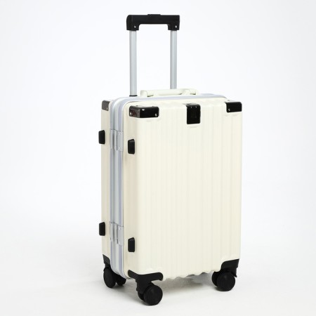 Middle suitcase 24 ", a lightning department, 2 code locks, 4 wheels, hook, beige color-6