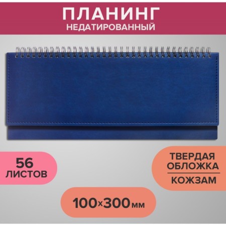 Planing is a low -off 100 x 300 mm, 56 sheets, on the crest, an artificial leather cover, blue