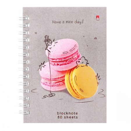 A6 notebook, 80 sheets on the crest, cover of laminated cardboard, mix-4