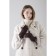 Female gloves, size 8.5, without insulation, brown color
