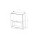 Cabinet with a hinged door and window, 60x30x72 cm, wenge, quad oak sonoma, wind oak dowel