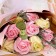 A premium bouquet of pink-yellow soap roses, 9 pcs