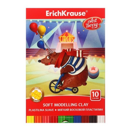 Soft plasticine (wax), 10 colors, 130 g, Erich Krause, with a stack-5