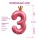 Foil ball 40 "" Number 3 with the crown ", the color is pink