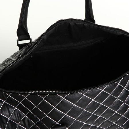 Road bag with a zipper, a suitcase holder, a long belt, black color-2