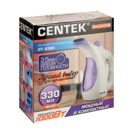 Centek CT-2380, manual, 800 W, 330 ml, 15 g/min, cord 2 m, white-violet-6