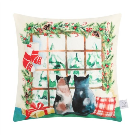 Czech on the pillow of Ethel "Kitty", 40*40 cm, 100 p/e, velor