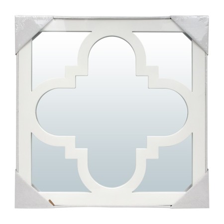 QWERTY mirror "Verona", decorative, 40x40 cm, white color-1