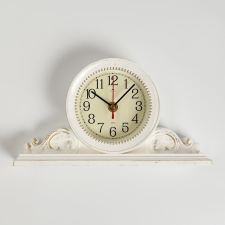 Table watch "Pitse", silent, 26 x 14 cm, d-9.5 cm, white body with gold-3