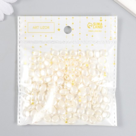 Beads for creativity plastic "Flat pearls" set of 20 g-4