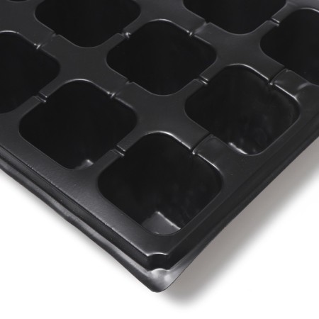 Cassette for growing seedlings, 21 cells, 120 ml, of plastic, black, 54 × 28 × 7 cm, Greengo-9