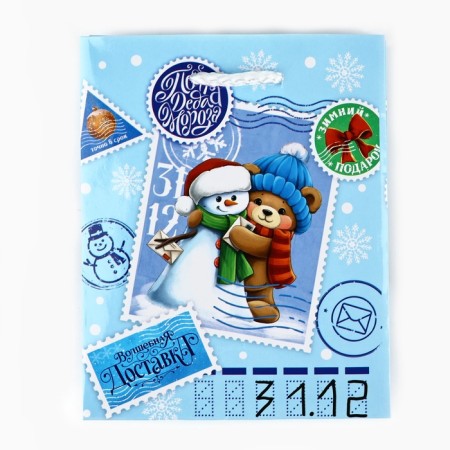 Package Gift New Year Laminated "New Year's Park", S 12 x 15 x 5.5 cm-3