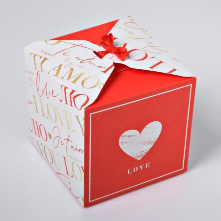 Gift folding box, packaging, “love”, 12 x 12 x 12 cm-4