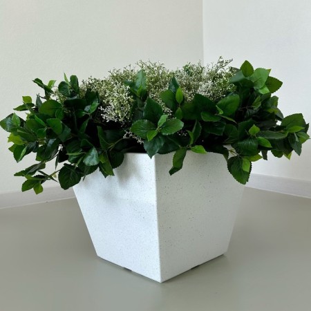 Kashpo for flowers "Quadro" 40x40x34 cm, 36 l, color white granite-1