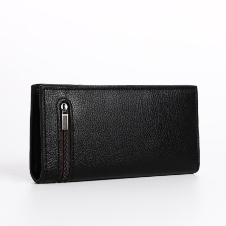 Male purse on a magnet, department for bills, for cards, black color