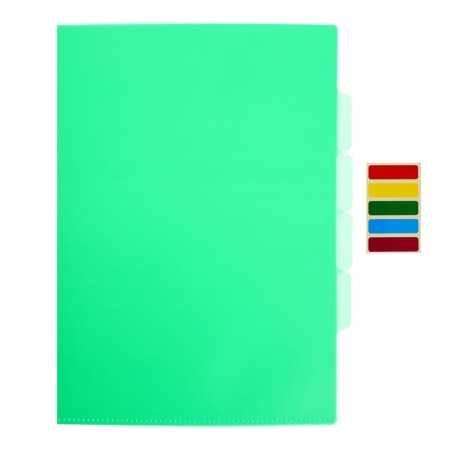 Folder-angle, A4, 150 μm, calligrata, 3 compartments, transparent, green