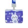 Badge horizontal external size10 x 7.8 cm, internal size 5.2 x 8.2 cm, tape 42 cm, with a bunny pattern