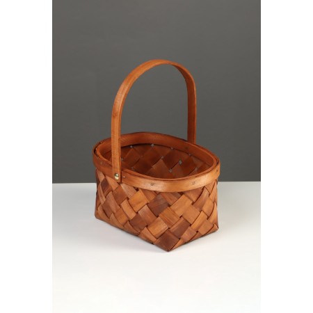 Wicker basket 23 x 18 x 12 cm, handle h = 13 cm, natural-3