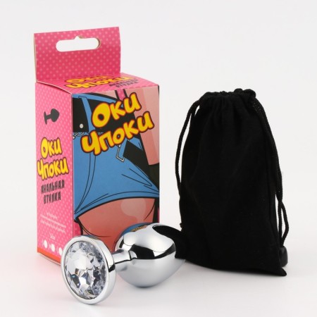 Anal traffic jam-hoods, silver, transparent crystal, d = 40 mm-4