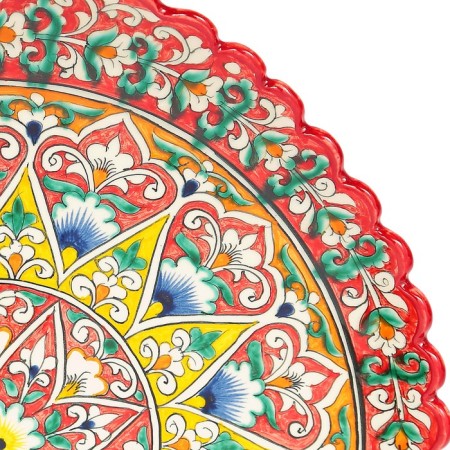 Frog oval rishtan ceramics 42cm red mix-6