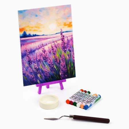 Drawing pastel with an easel "lavender field", a set for creativity-4