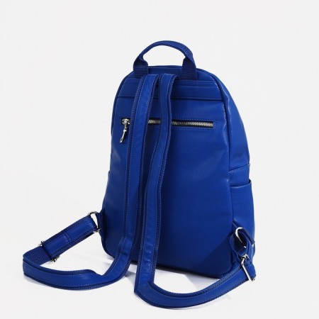 A backpack on a zipper, Medvedkovo, 3 external pockets, blue color-2