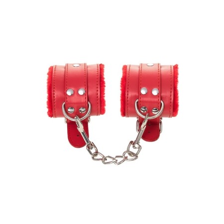 Handcuffs Anonymo, PU Skin, 27 cm, red color-2