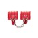 Handcuffs Anonymo, PU Skin, 27 cm, red color