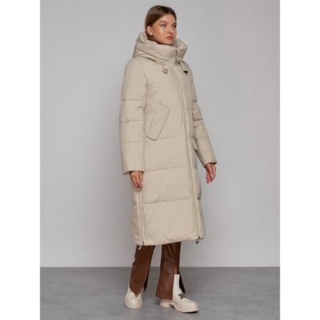 Coat insulated winter female, size 42, beige color-7