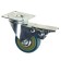 Furniture wheel, d = 50 mm, on the site, with a foot, with a latch, gray