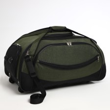 Road bag on wheels, a lightning department, shoes, 3 outer pockets, long belt, black color/hack