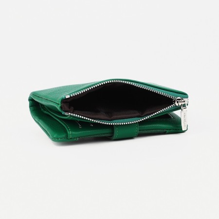 Women's wallet on the button, green color-2