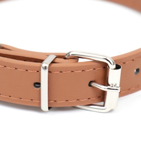 Collar "dogs", 46 x 2 cm, Osh 31-40, artificial leather, brown-2