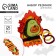 Hair gum for Halloween "Devil Avocad", D = 4 cm, 3 pcs.