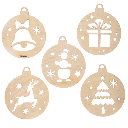 New Year's blanks for creativity "New Year! Balls with simple drawings ", 5 pcs-1