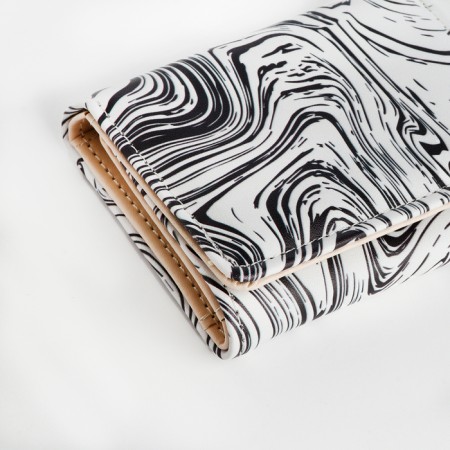 Women's wallet on the button, white color-4
