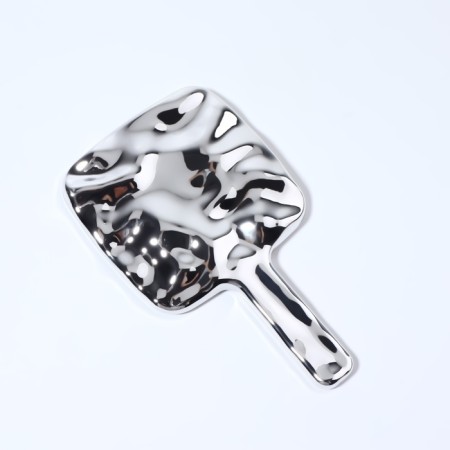 A mirror with a kavad-t handle (1) b/a wave of 8.5*8.5/10*16.9cm plastic silver k/box QF-3