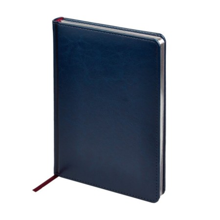 Diary Leduced A5+, 136 sheets of Sidney Nebraska, solid cover, artificial leather, lies, a silver cut, a one of 70 g/m2, blue-1