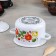 Cylindrical pan “capricha”, 2 l, metal cover, with a rim, induction, white color